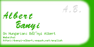 albert banyi business card